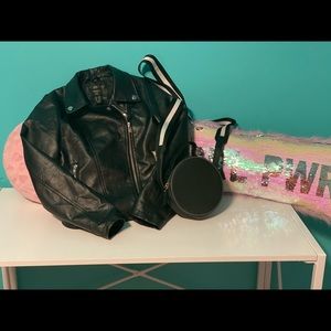 Forever21 girls leather coat and Target cross body